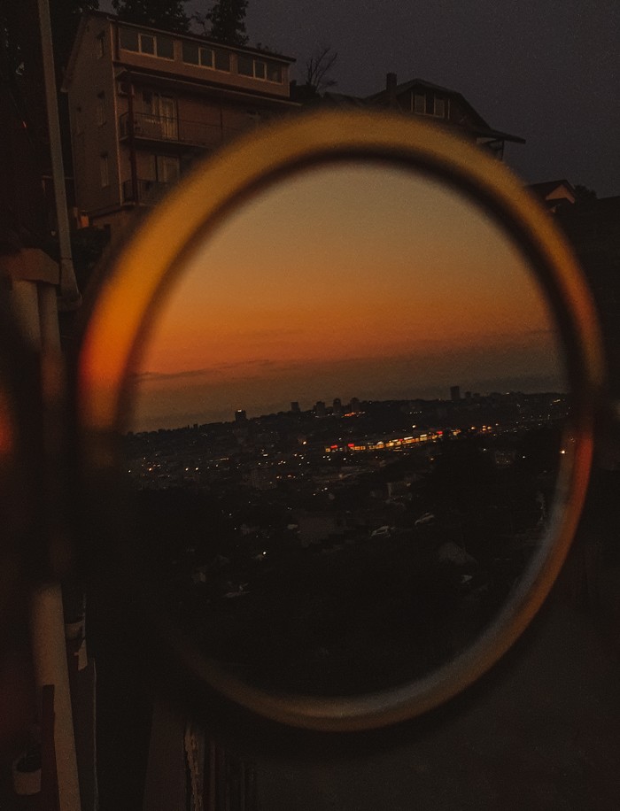 Fit Sochi in the mirror :) - Sochi, My, Sunset, Панорама, Photographer, Mobile photography