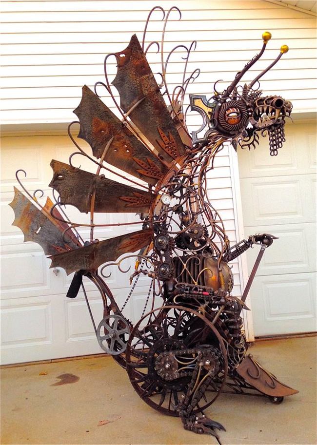 metal dragons - In contact with, Metal, The Dragon, Sculpture, Design, Modern Art, Longpost