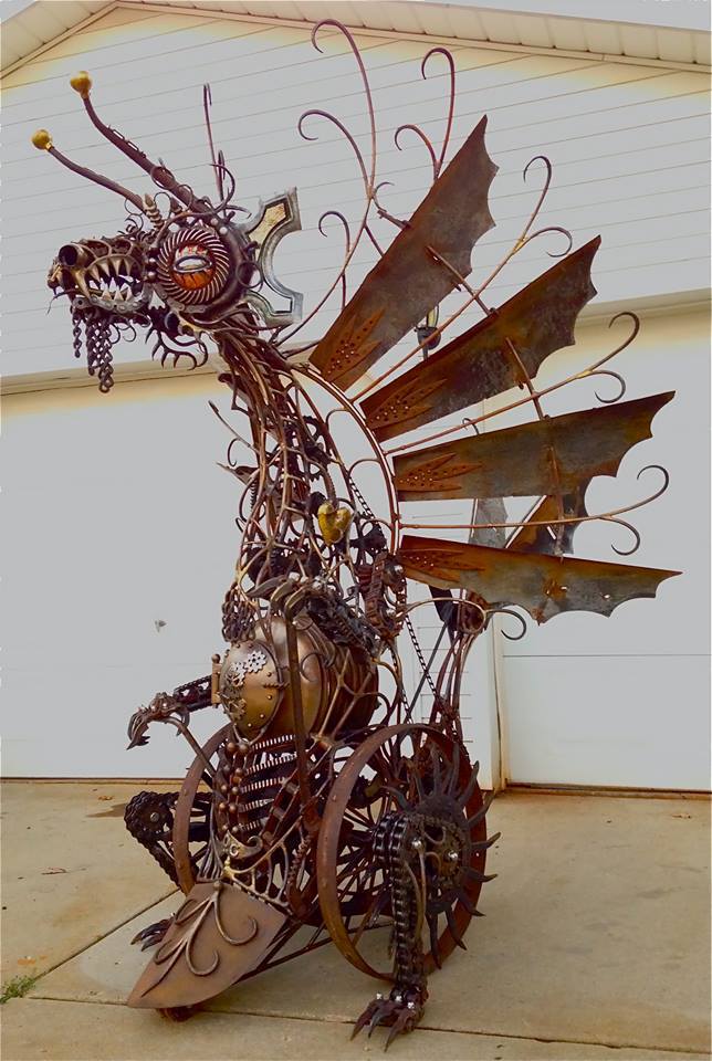 metal dragons - In contact with, Metal, The Dragon, Sculpture, Design, Modern Art, Longpost