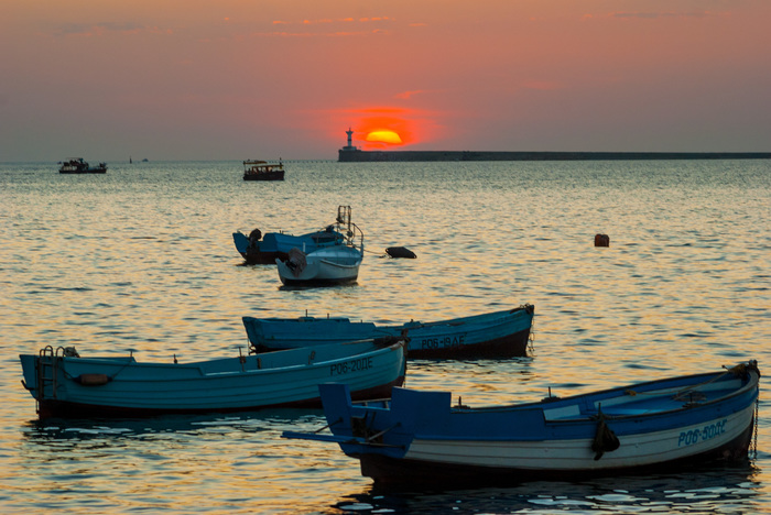 The Last Ray - The photo, A boat, Sunset, Sea, My, The sun