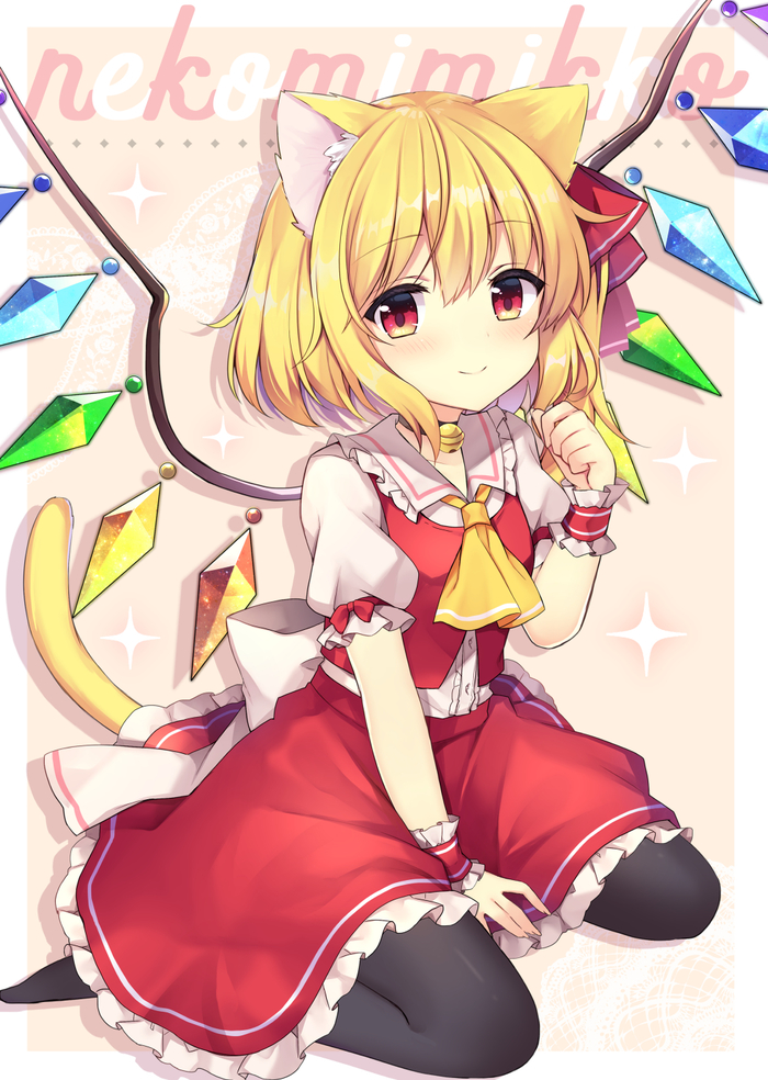 Neko Flandre - Touhou, Flandre Scarlet, Anime Art, Аниме, Не аниме, Ruhika