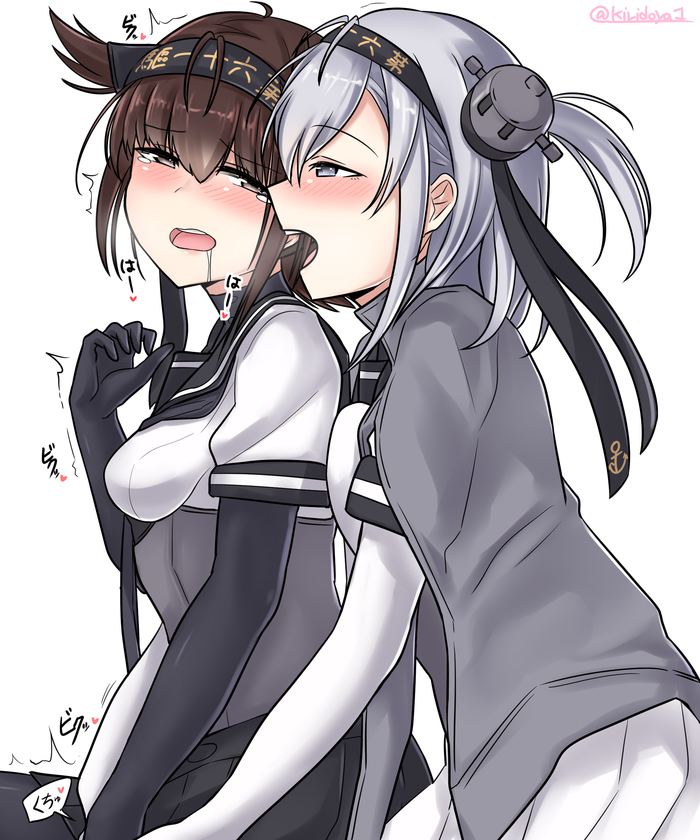 Hatsuzuki & Suzuki - NSFW, Kantai collection, Hatsuzuki, Suzutsuki, Anime art, Anime, Art