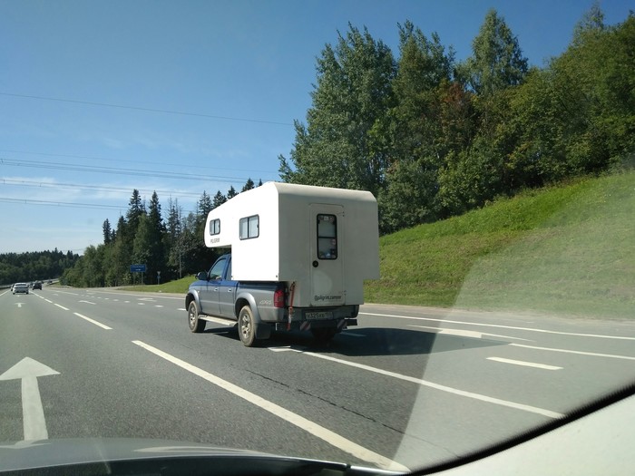 It's always nice to take a picture of the pikabush irl - My, Road trip, Camping, Pilgrim, House on wheels