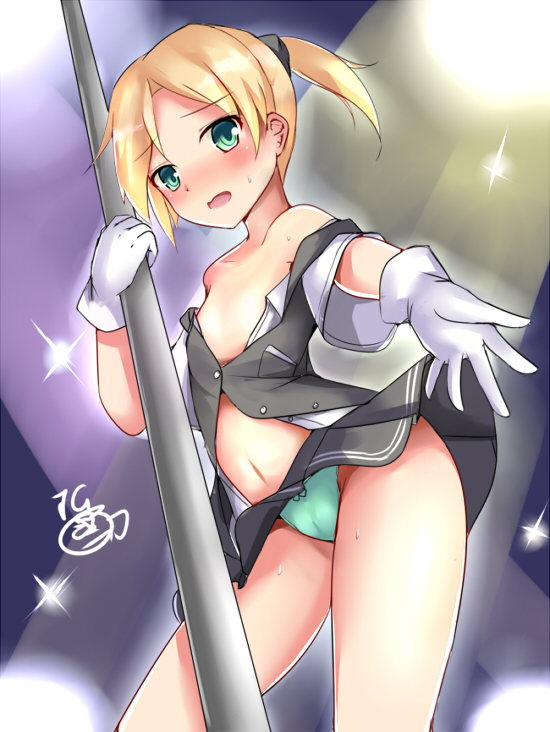 Stripper Maikaze - NSFW, Kantai collection, Anime, Anime art, Maikaze, Etty, Pantsu