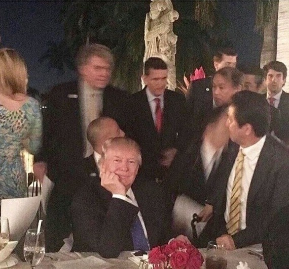 When all the relatives at the family feast swear and argue, and the grandfather, who was the first to attack and start it all, sits like this: - The photo, Family Feast, Relatives, Grandfather, Donald Trump