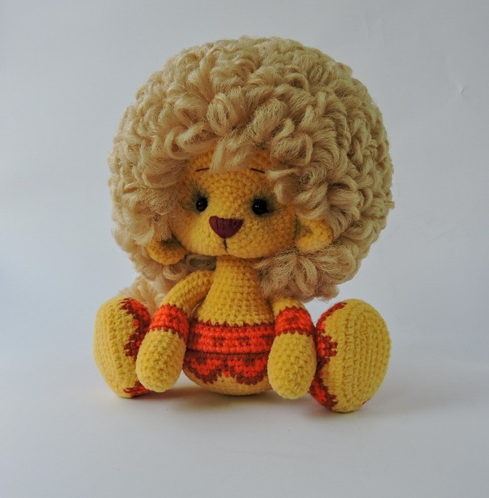 King of beasts - My, Amigurumi, Crochet, a lion, Needlework without process, Longpost, Rowan, Jacquard