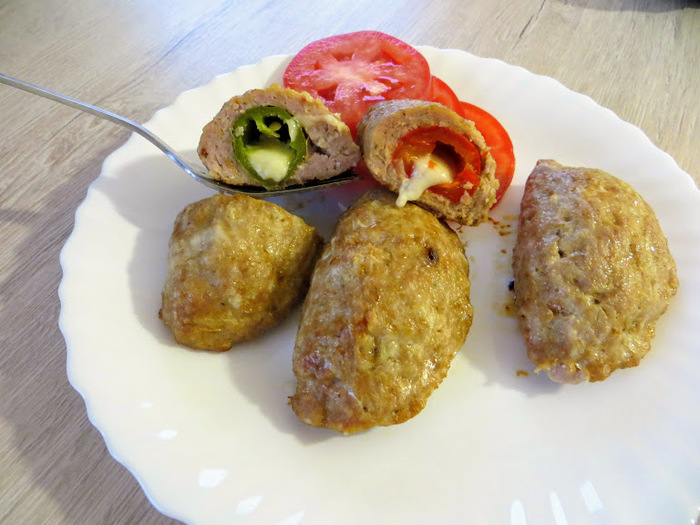 Cutlet stuffed with pepper and cheese - My, Cooking, Recipe, Other cuisine, Food, Cook at home, Cutlets, Zrazy, Ground meat, Video, Longpost, Culinary minced meat