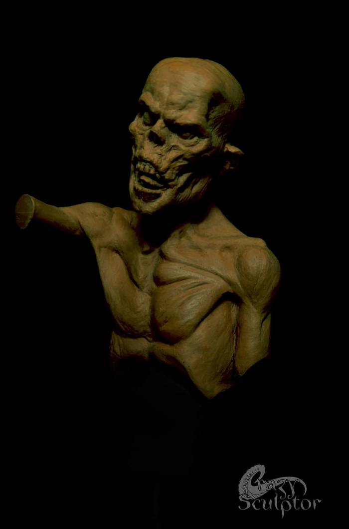Zombie (sketch) - My, Zombie, Sculpture, Figurine, Art, Fan art, Monster, Horror, Movies, Longpost, Figurines