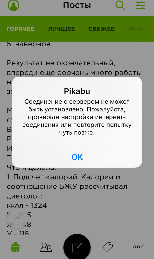 Network connection error message inside the iOS app and some more feedback. - My, iOS, IOS application, Bug reports, Support service, Longpost