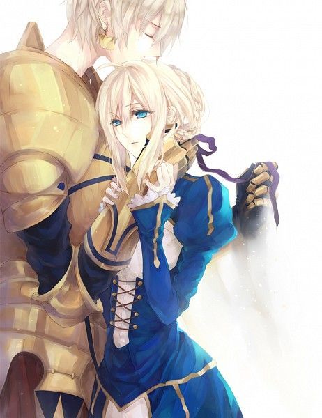 Красивый арт Сайбер и Гильгамеша - Аниме, Арт, Fate, Saber, Gilgamesh, Fate Grand Order