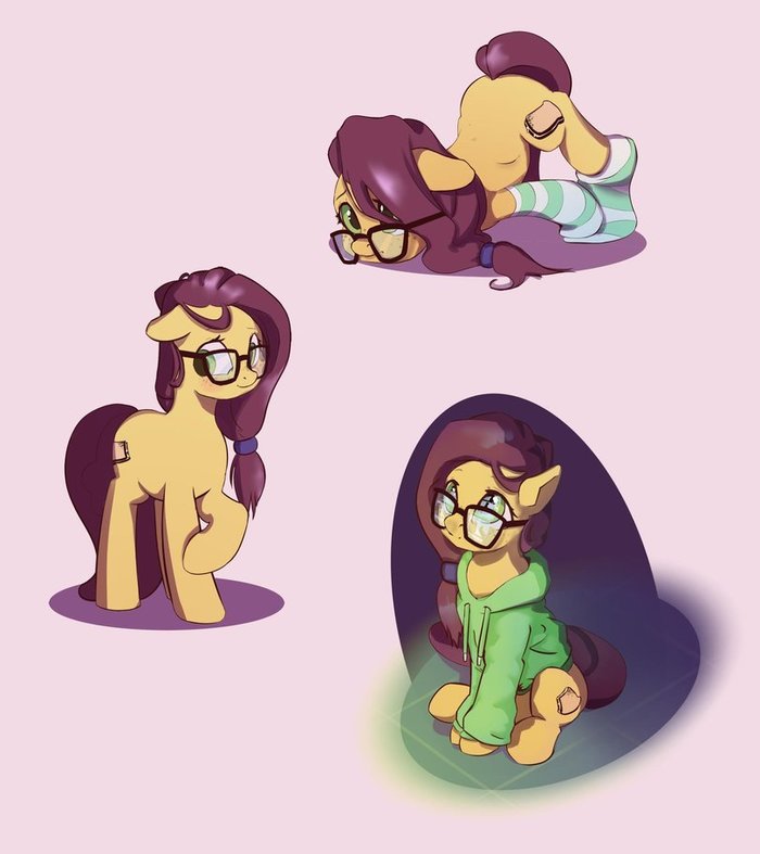 pony with glasses - My little pony, Original character, Art, Drafthoof