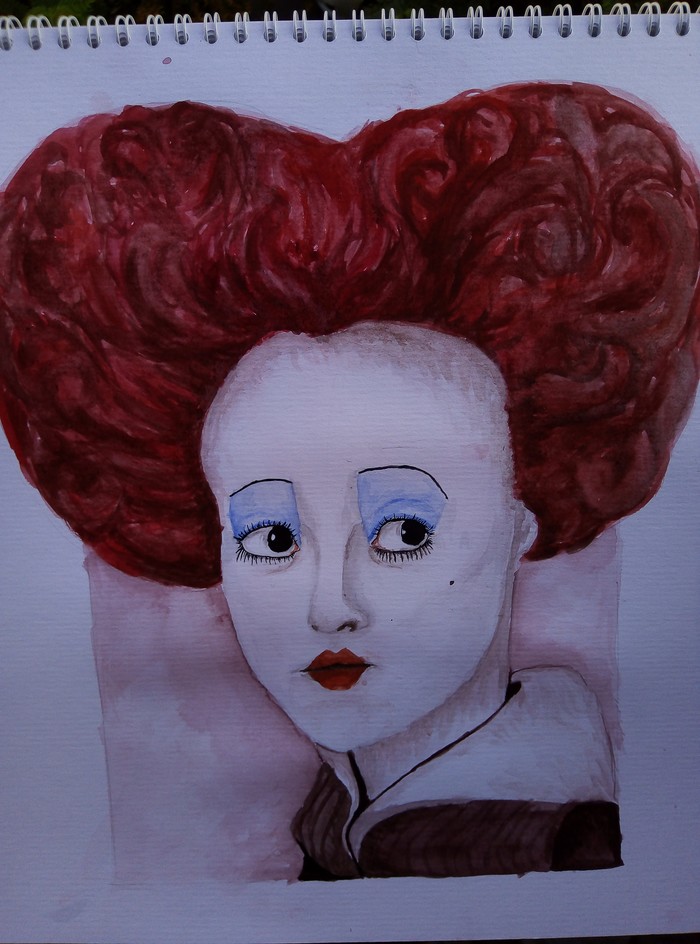 Red Queen - My, Red Queen, Watercolor, Drawing
