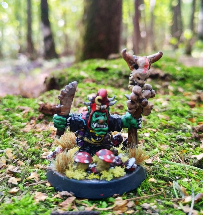 Night Goblin Shaman - My, Warhammer fantasy battles, Miniature, Goblins, Greenskins, Polymer clay, Лепка, Longpost