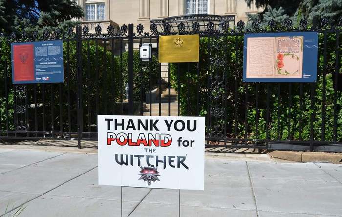 Meanwhile outside the Polish embassy in Washington - Poland, Washington, Witcher, Embassy, Gratitude, Poster