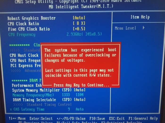 BIOS error during overclocking - My, Overclocking your computer, System error, Bios, Computer hardware, Help