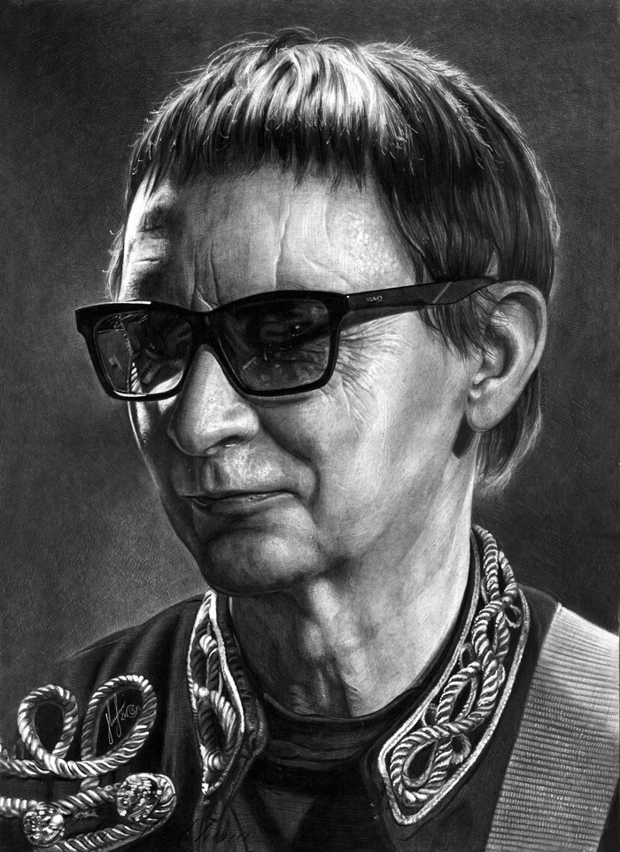 Portrait in pencil. - My, Drawing, Portrait, Graphics, Celebrities, Musicians, Picnic Group, Edmund Shklyarsky, Pencil drawing