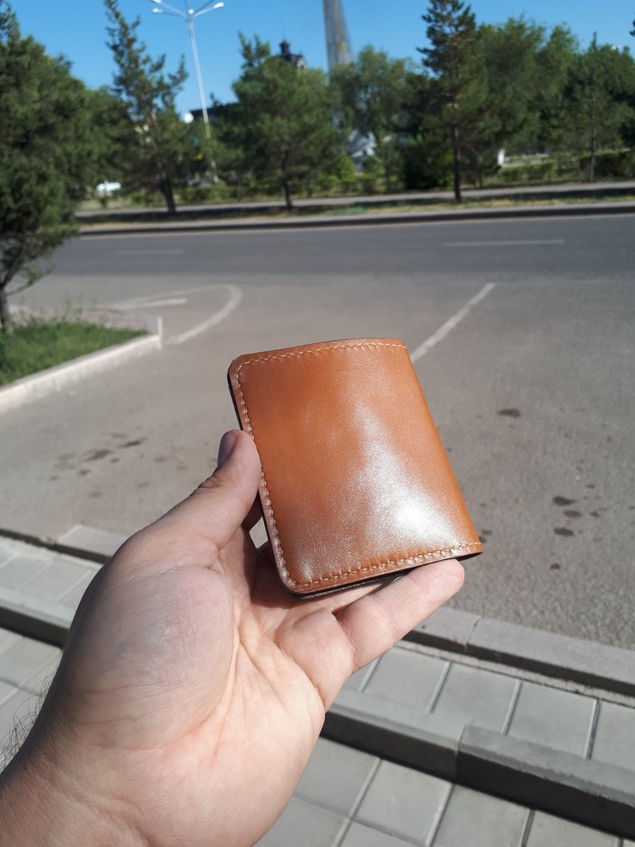 Buffalo leather wallet. - My, Purse, Natural leather, Handmade, Wallet, Leather, Leather products, Longpost