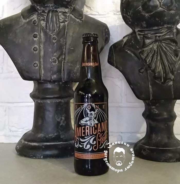 "Americano stout" by "Stone Brewing Co". ,  , , , ,    Tyshkanrockstar