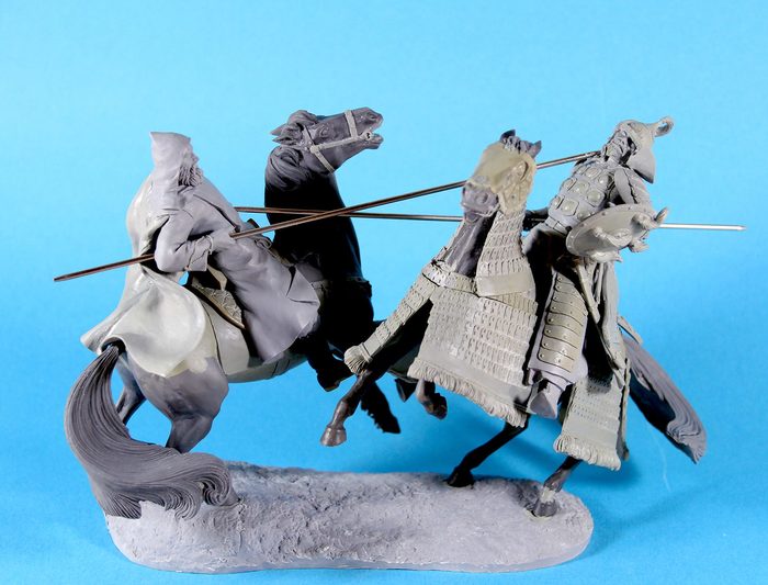 The same duel on Kulikovo. - My, Sculpture, Лепка, Duel, Enthusiasm, Creative, Middle Ages, Longpost