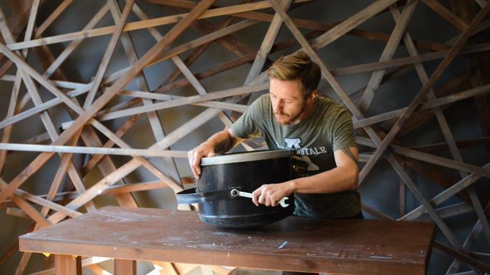 Лофтовый светильник из советского ХЛАМА. Своими руками, Лофт, Реставрация, Работа с деревом, Переделка, Светильник, Творчество, Видео, Длиннопост, Блошиный рынок