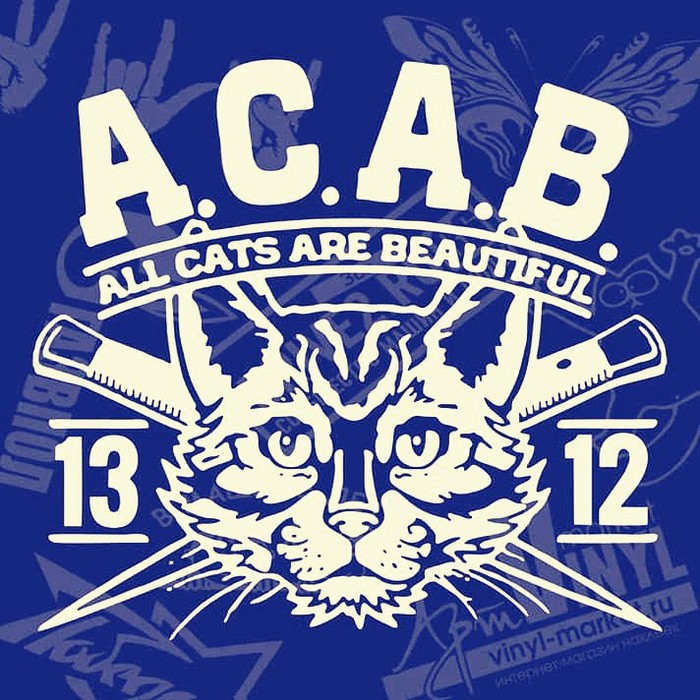 A.C.A.B. all cats are beautiful - cat, Logo, Longpost
