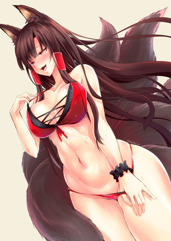 Akagi - NSFW, Azur Lane, Akagi, Sugoi Dekai, Animal Ears, Anime Art, Аниме, Арт