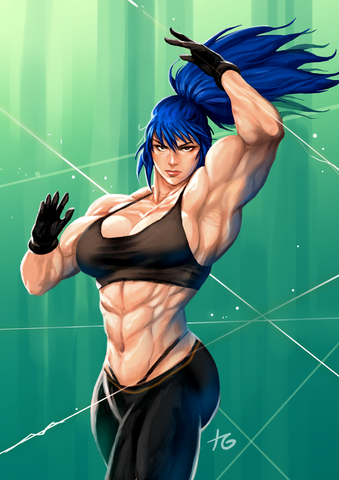 Leona Heidern - Арт, Крепкая девушка, Сну-Сну, Leona heidern, The King of Fighters