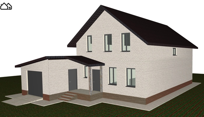 Two-storey mansard house with an area of ??210 sq.m. with garage for two cars - My, Project, Kazan, Tatarstan, Design, Architecture, Building, Longpost