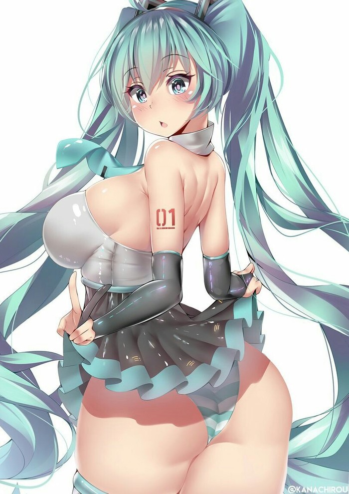 Арт - NSFW, Anime Art, Vocaloid, Hatsune Miku, Панцу, Аниме