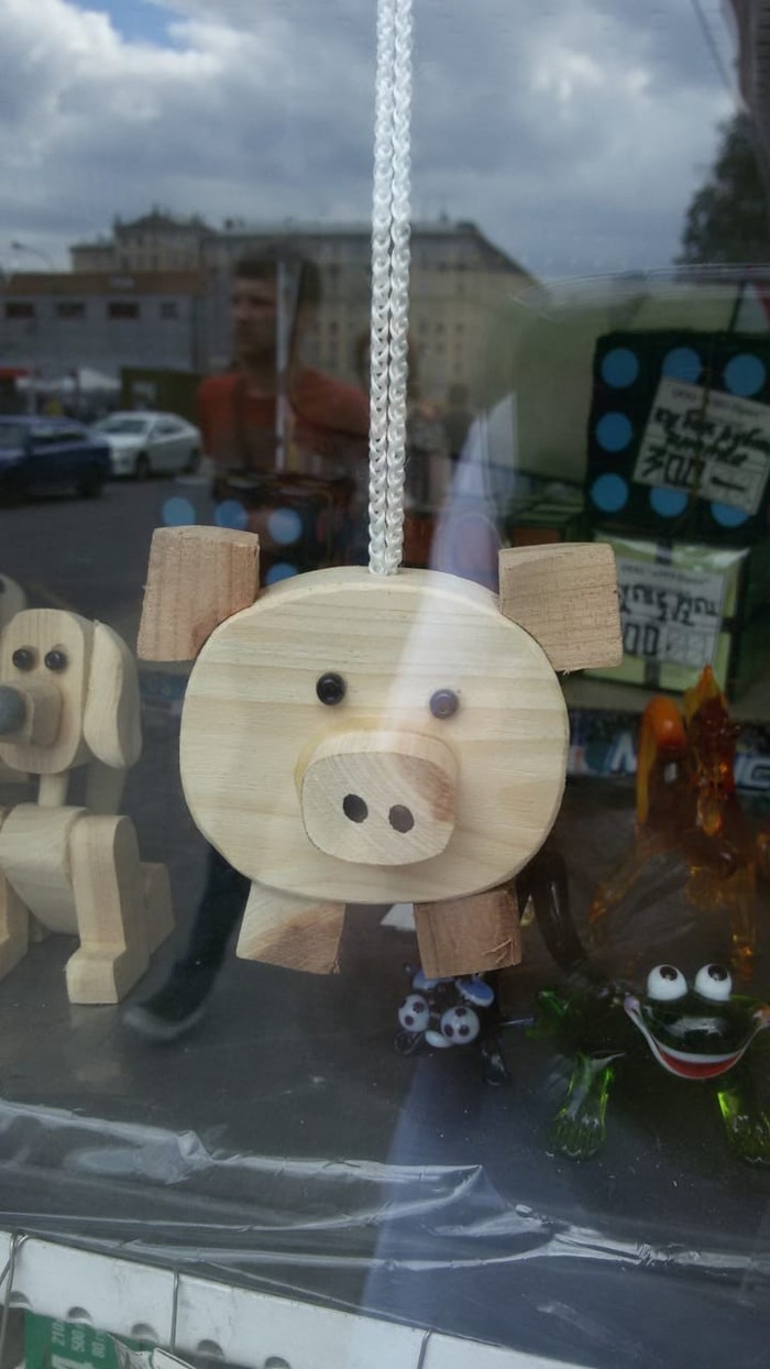 Crazy Piggy - Author's toy, Woodworking, Art