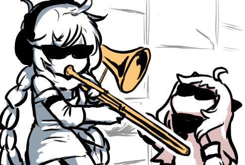 When Battleship Hime Isn't Home - Kantai collection, Hoppou, Supply depot hime, Northern Ocean hime, Anime, Trombone, Memes