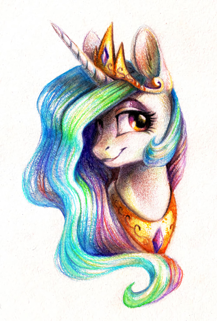 Princess's Smile - My Little Pony, Princess Celestia, Портрет, Улыбка, Dearmary