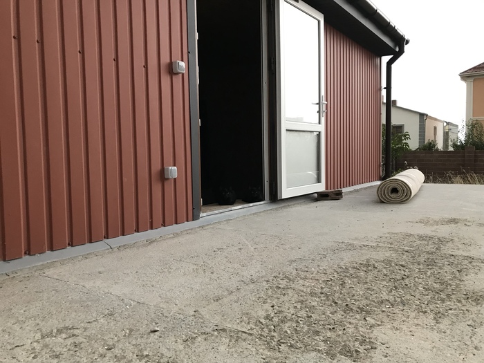 If you look into the darkness for a long time, then the darkness will look at you. - My, Darkness, Barn, Door, cat, Black cat