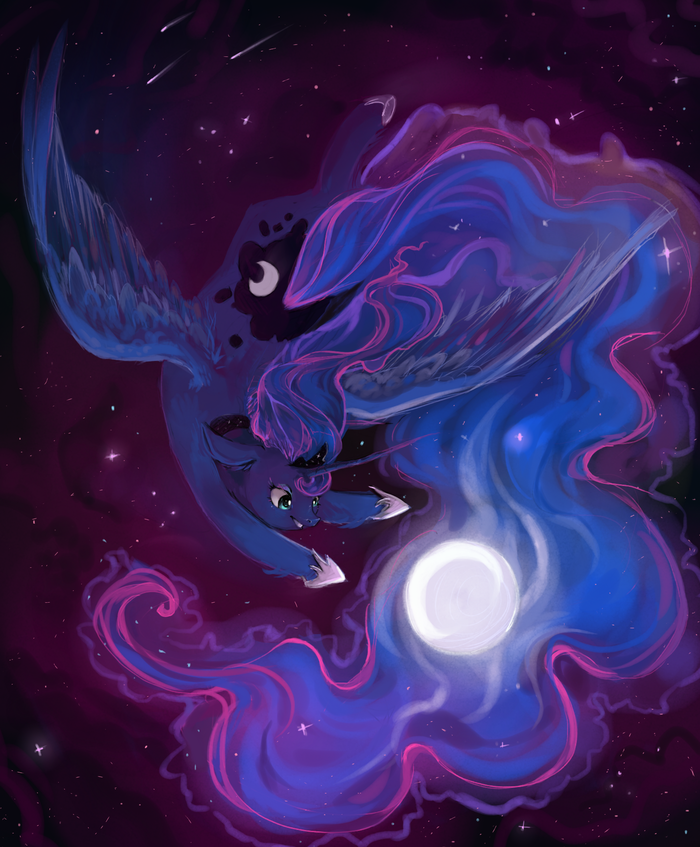 The Pony Jumped Over the Moon My Little Pony, Princess Luna, , Mequiloano