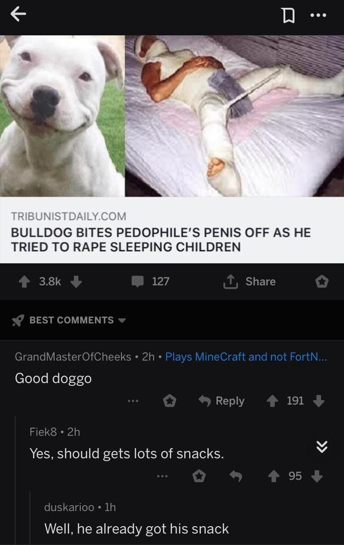 Dog treat. - Reddit, Dog, Justice, Comments, Black humor