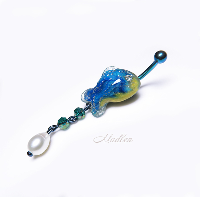 The sea is always near - My, Sea, Piercing, Handmade, Decoration, Polymer clay, Needlework without process