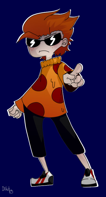 Some of my creativity. - My, Humanization, Pizza, Creation, Drawing, Uncle