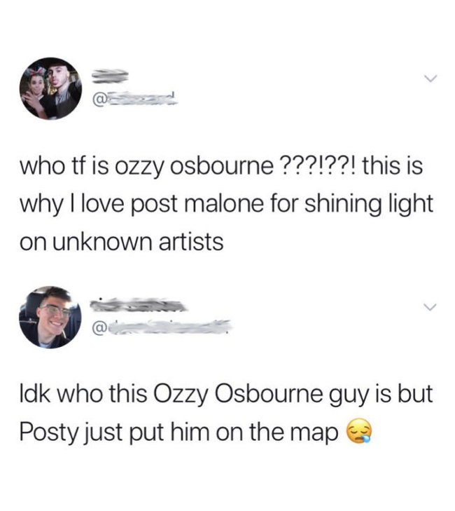 Who is Ozzy??? - Rock, Ozzy Osbourne, Rap, Twitter, Celebrities, Paradox, Post malone, Longpost