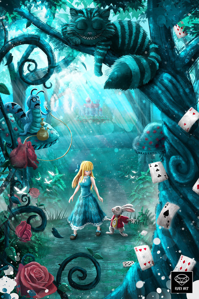 Alice in Wonderland - Anime art, Not anime, Alice in Wonderland, Fantasy