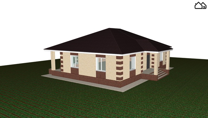 Draft design of a one-story house with an area of ??139 sq.m. Three bedrooms with two bathrooms - My, Project, Dacha, My house, Longpost