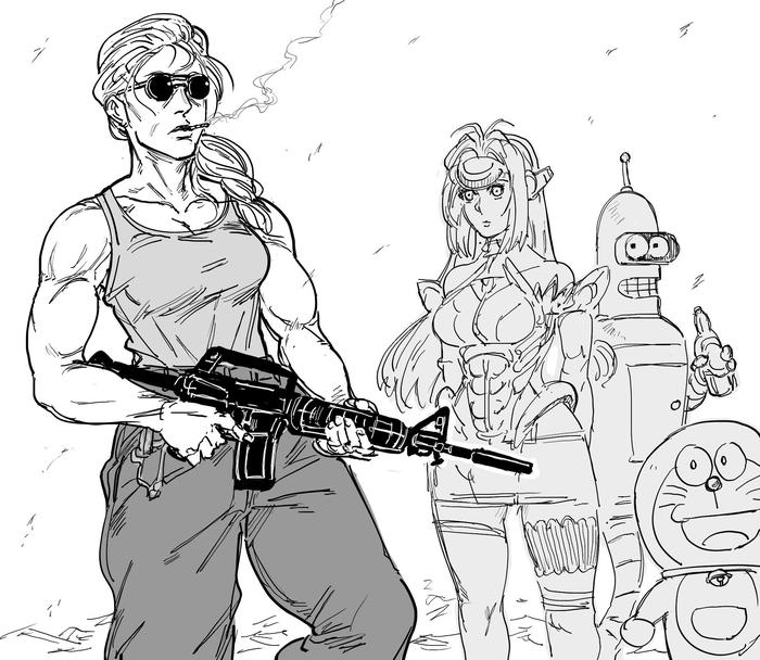 Sarah Connor vs. Terminators - Baalbuddy, Sarah Connor, Terminator, Art