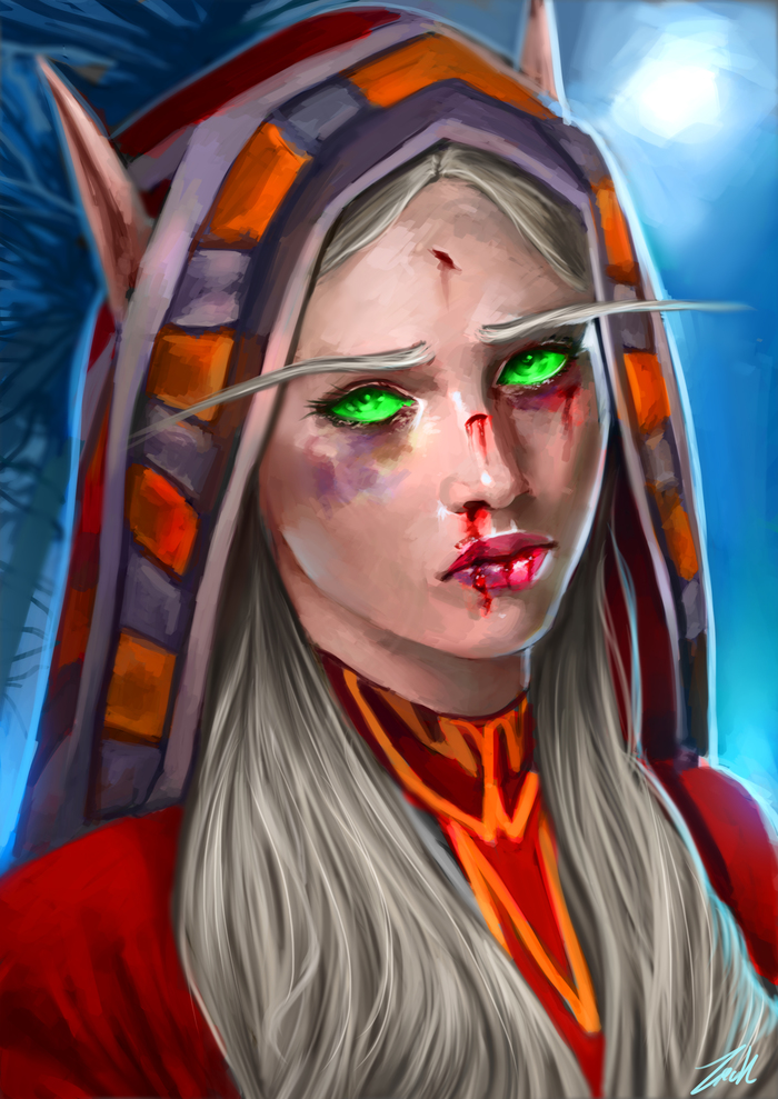 Celthya Bloodsorrow Warcraft, World of Warcraft, Эльфы, Эльфы крови, Арт