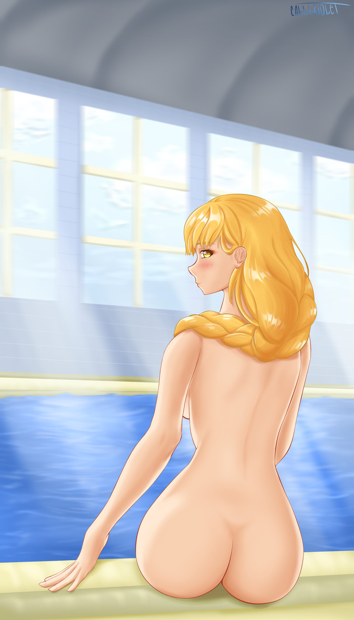 Alexandra in the school pool - NSFW, My, EON, Visual novel, Art, Cabbbriolet, Sasha Givental