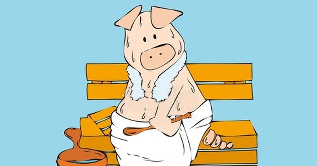 Свинья кайфует в сауне. Свинка в сауне. Поросенок в полотенце. Свинья в бане. Свинья в парилке.