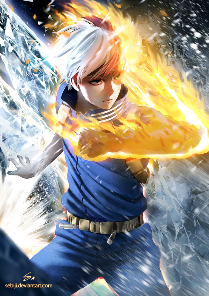 Todoroki Boku no Hero Academia, Todoroki shouto, Anime Art, 