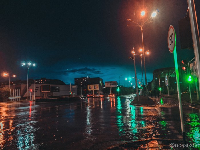 Rainy evening - My, Rain, Town, Mobile photography, Longpost, Kazakhstan, Temirtau