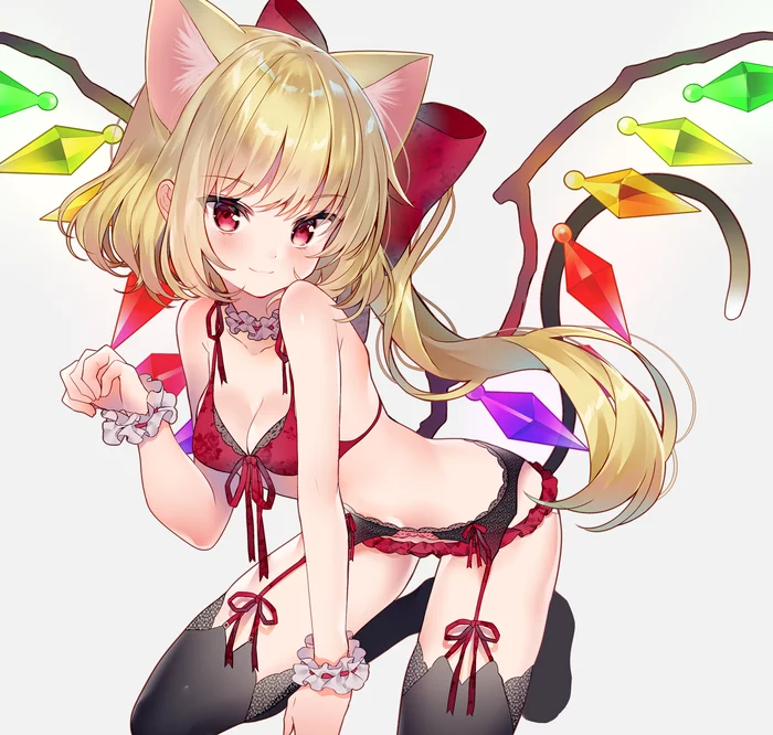 Flandre Scarlet - NSFW, Touhou, Anime Art, Аниме, Flandre Scarlet, Kawachi rin