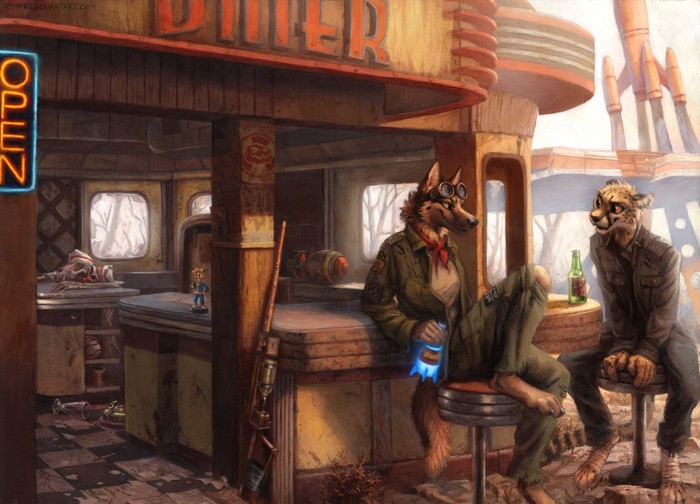 Red Rocket - Фурри, Арт, Fallout, Постапокалипсис, Kenket