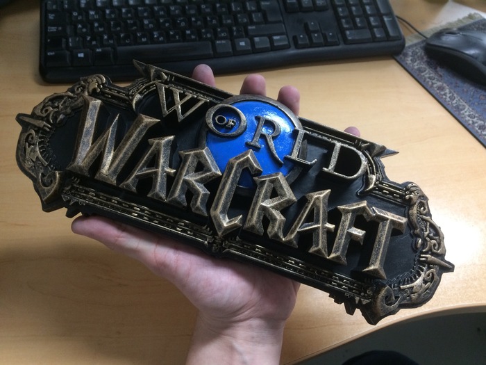 Figurine logo World of Warcraft - My, 3D печать, 3D modeling, World of warcraft, Longpost