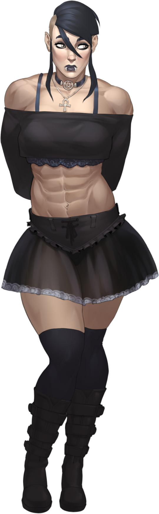 Buff Goth GF - Zionalexiel, Art, Strong girl, Goths, Longpost